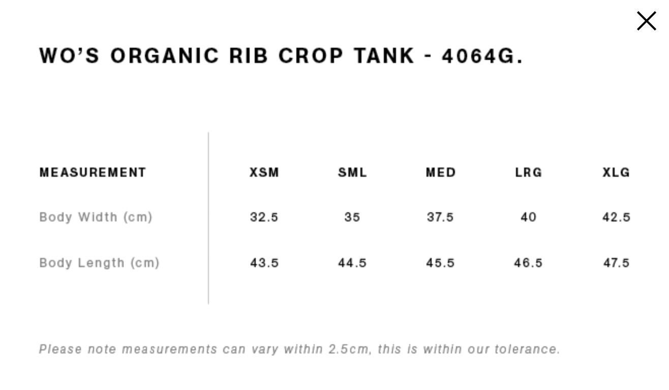 Women's Organic Rib Crop Tank