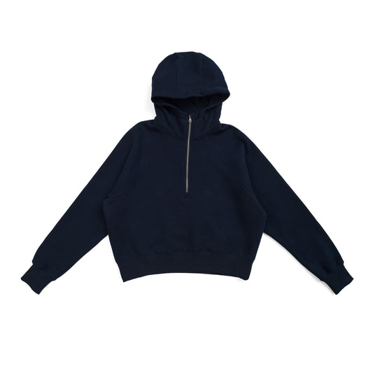 WOMEN'S STENCIL HALF ZIP WITH HOOD