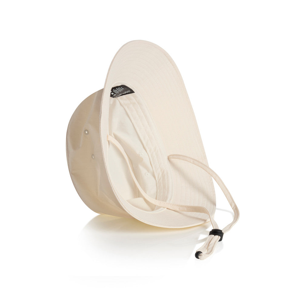 1174 Nylon Wide Brim Bucket Hat - Ecru Back