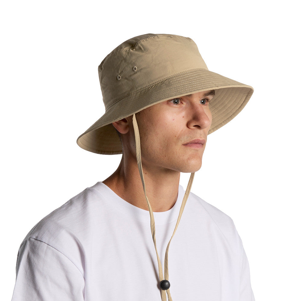 1174 Nylon Wide Brim Bucket Hat - Front
