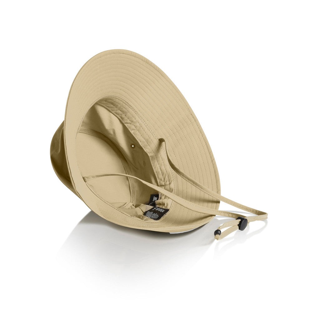 1174 Nylon Wide Brim Bucket Hat - Khaki Back