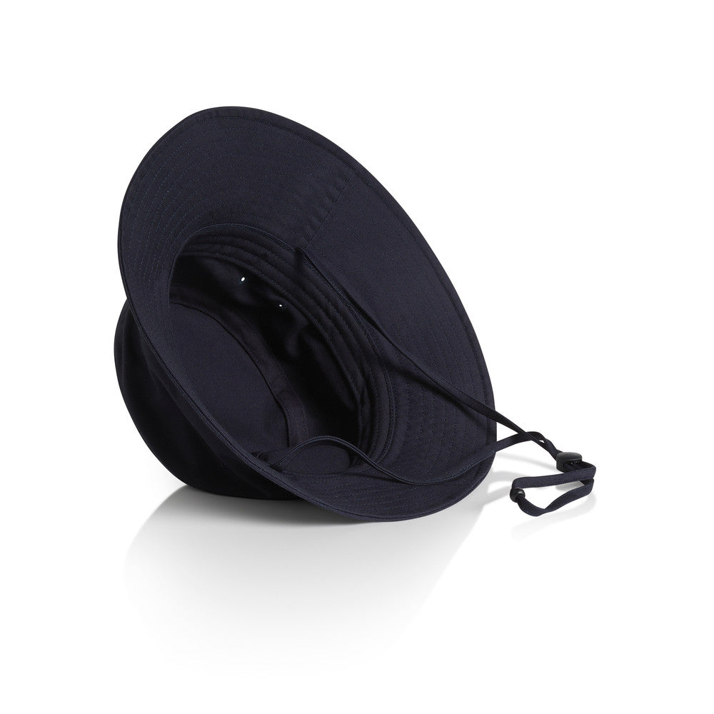 1174 Nylon Wide Brim Bucket Hat - Navy Back