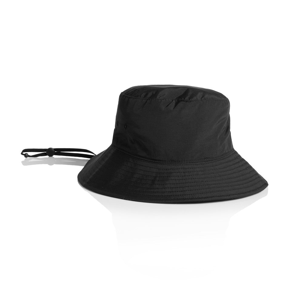 1174 Nylon Wide Brim Bucket Hat - Black