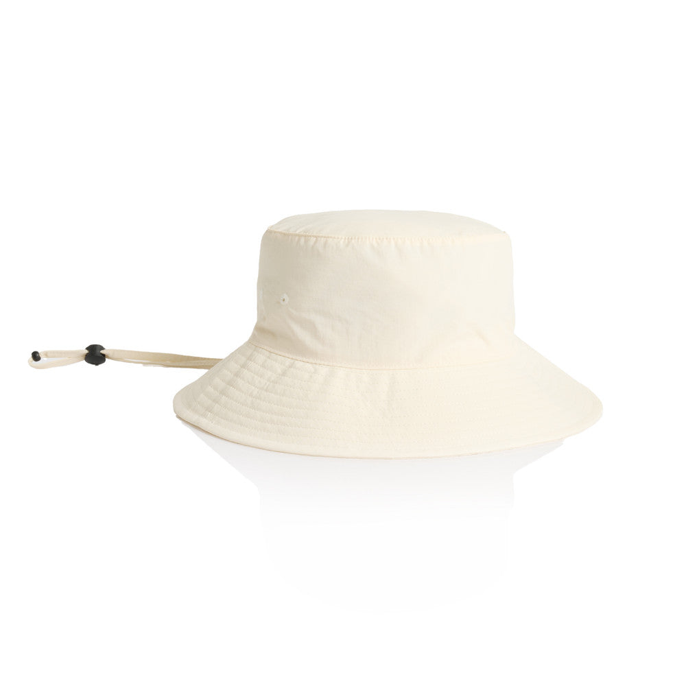 1174 Nylon Wide Brim Bucket Hat - Ecru