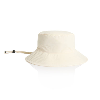 1174 Nylon Wide Brim Bucket Hat - Ecru