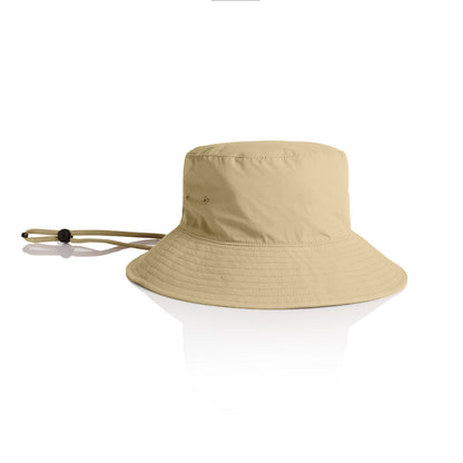 1174 Nylon Wide Brim Bucket Hat - Khaki