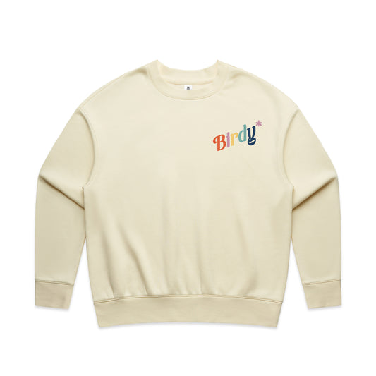 Oversized Relaxed Crew Neck Jumper with Small Chest Embroidery