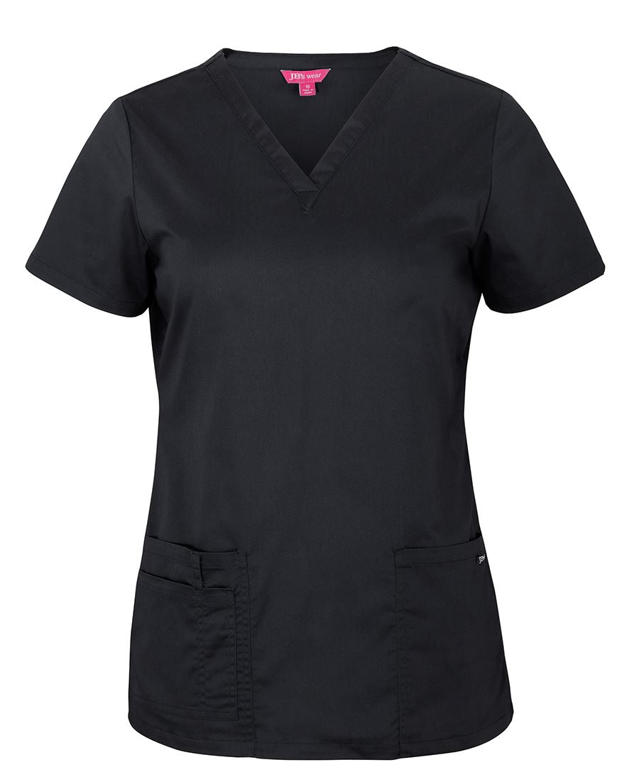 LADIES PREMIUM SCRUB TOP - With Front and back embroidery