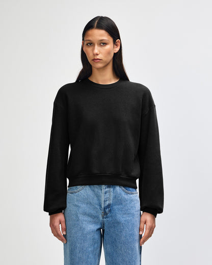 American Apparel RF494 Boxy Cropped Crewneck - Black