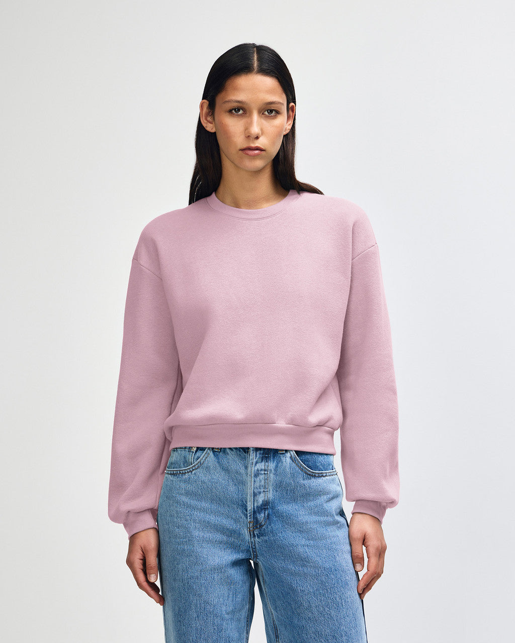 American Apparel RF494 Boxy Cropped Crewneck - Blush