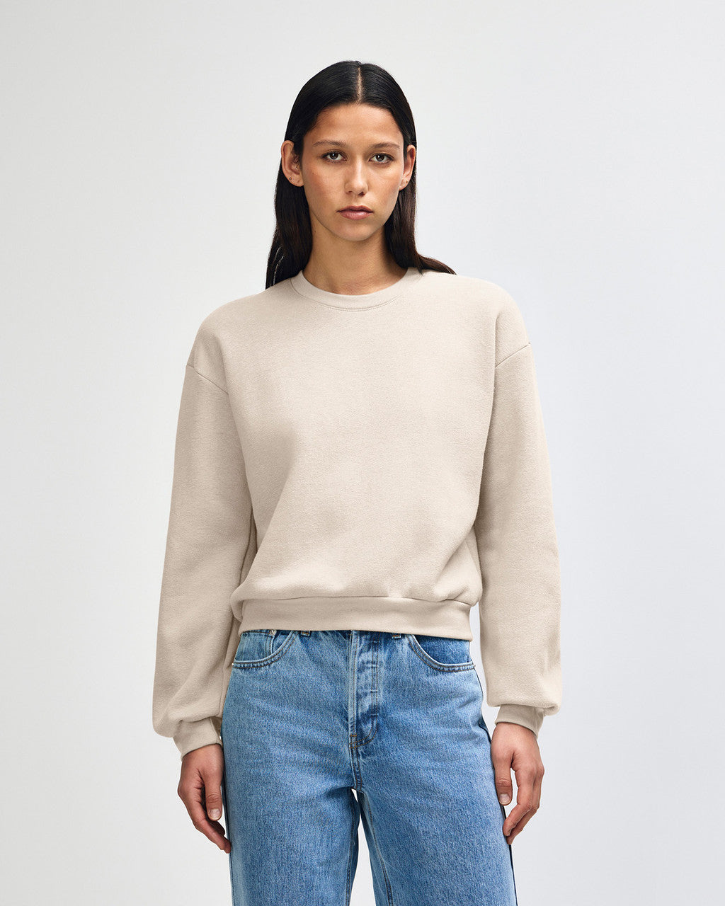 American Apparel RF494 Boxy Cropped Crewneck - Bone