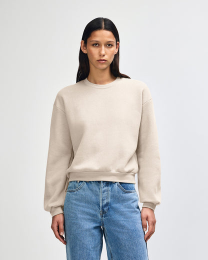 American Apparel RF494 Boxy Cropped Crewneck - Bone