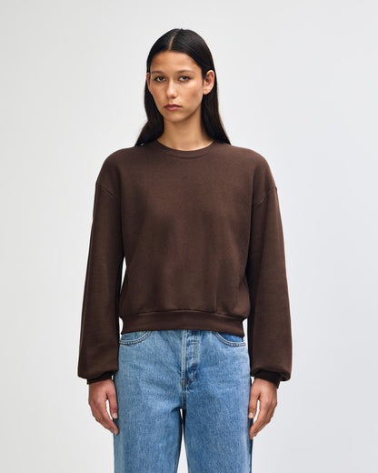 American Apparel RF494 Boxy Cropped Crewneck - Brown