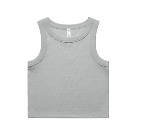 WO'S ORGANIC RIB CROP TANK - Storm - XLarge