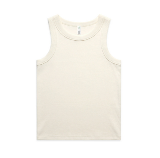 WO'S ORGANIC RIB TANK - Ecru -XSmall