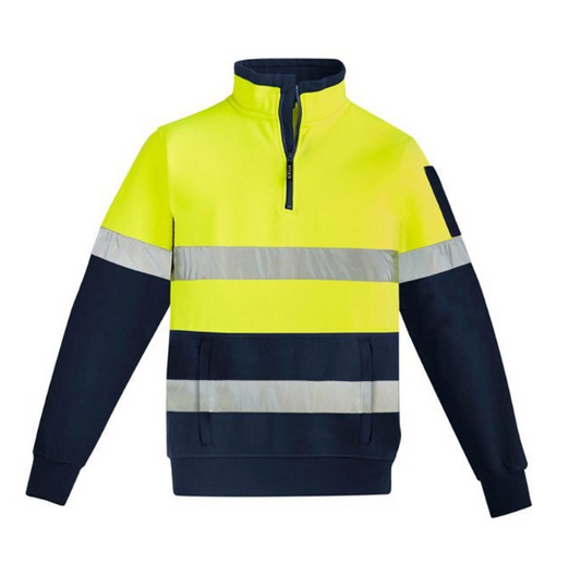 Mens Hi Vis 1/4 Zip Pullover - Hoop Taped - Syzmik