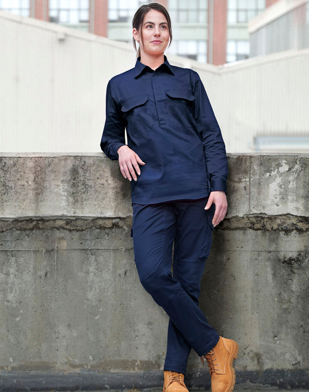 WT12 Work Shirt Navy - front