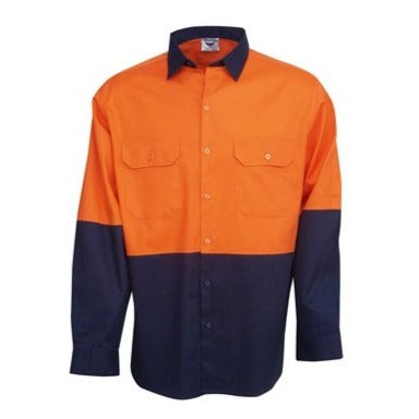 Hi Vis Cotton Drill Work Shirt