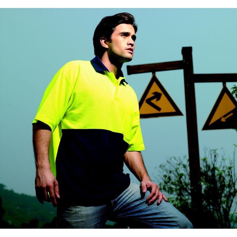 HI-VIS POLY/COTTON POLO -SHORT SLEEVE